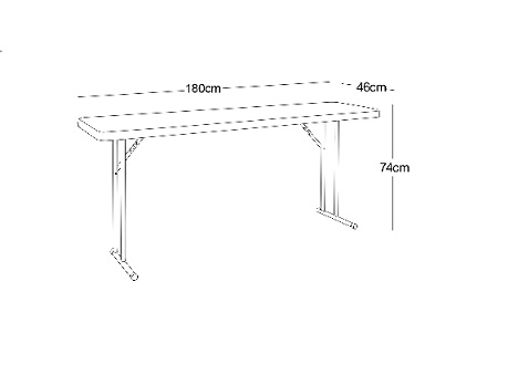 Mesa retangular 180 cm p/ treinamento